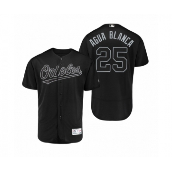 Men's Orioles Anthony Santander Agua Blanca 25 Black 2019 Players Weekend Authentic Jersey