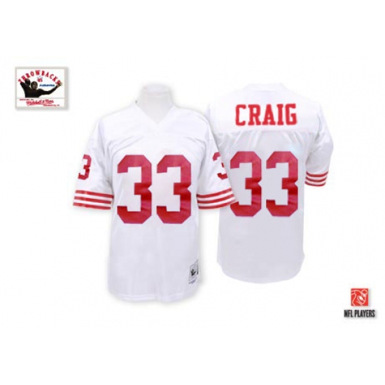 Mitchell and Ness San Francisco 49ers 33 Roger Craig Authentic White Throwback NFL Jersey