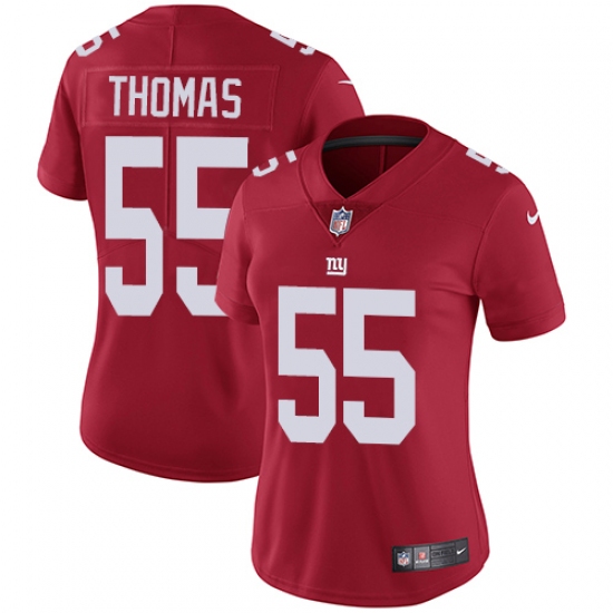 Women's Nike New York Giants 55 J.T. Thomas Elite Red Alternate NFL Jersey