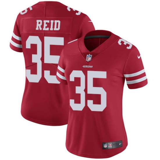 Women's Nike San Francisco 49ers 35 Eric Reid Red Team Color Vapor Untouchable Limited Player NFL Jersey