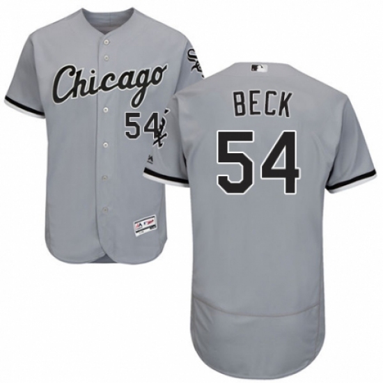 Men's Majestic Chicago White Sox 54 Chris Beck Grey Road Flex Base Authentic Collection MLB Jersey