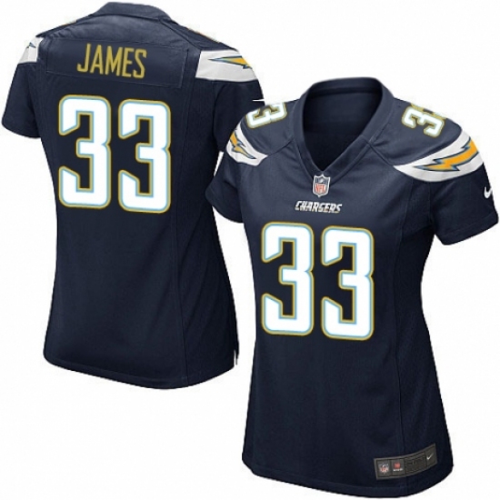 Women's Nike Los Angeles Chargers 33 Derwin James Game Navy Blue Team Color NFL Jersey