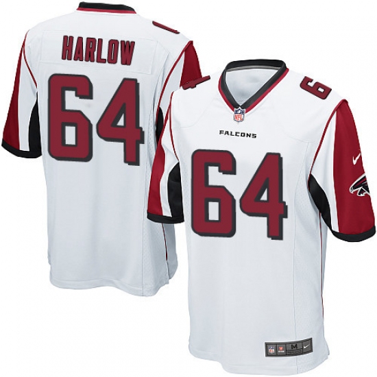 Men's Nike Atlanta Falcons 64 Sean Harlow Game White NFL Jersey