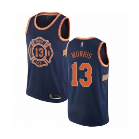 Youth New York Knicks 13 Marcus Morris Swingman Navy Blue Basketball Jersey - City Edition