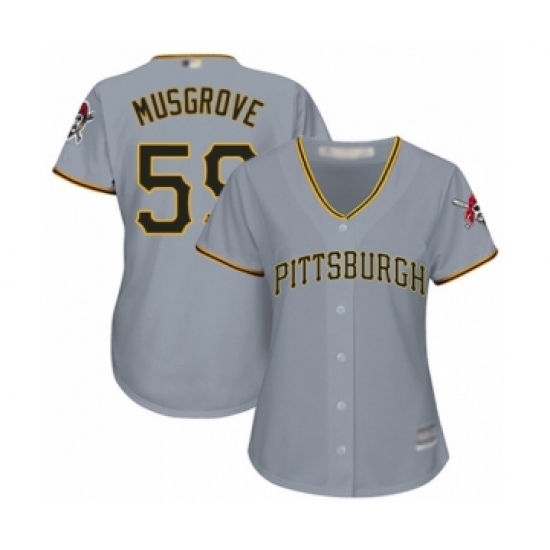 Women's Pittsburgh Pirates 59 Joe Musgrove Authentic Grey Road Cool Base Baseball Player Jersey