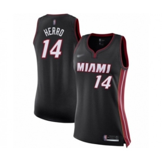 Women's Miami Heat 14 Tyler Herro Swingman Black Basketball Jersey - Icon Edition