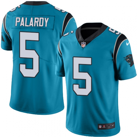 Men's Nike Carolina Panthers 5 Michael Palardy Limited Blue Rush Vapor Untouchable NFL Jersey