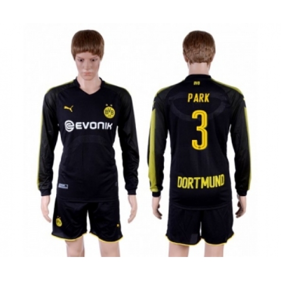 Dortmund 3 Park Away Long Sleeves Soccer Club Jersey