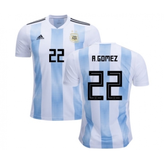 Argentina 22 R.Gomez Home Kid Soccer Country Jersey