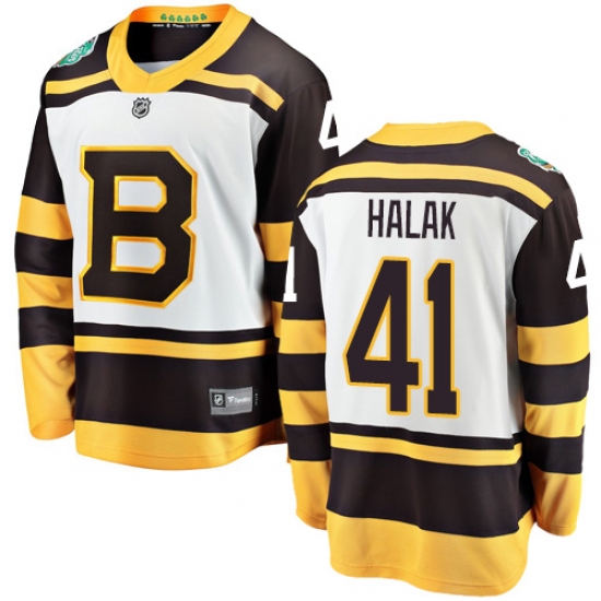 Youth Boston Bruins 41 Jaroslav Halak White 2019 Winter Classic Fanatics Branded Breakaway NHL Jersey