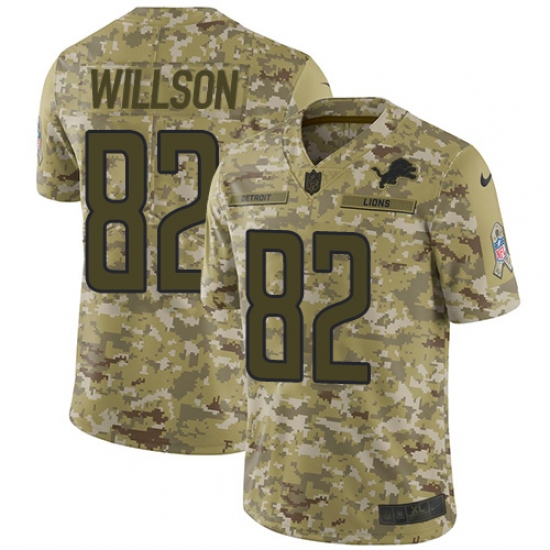 Men's Nike Detroit Lions 82 Luke Willson Limited Camo 2018 Salute to Service NFL Jersey