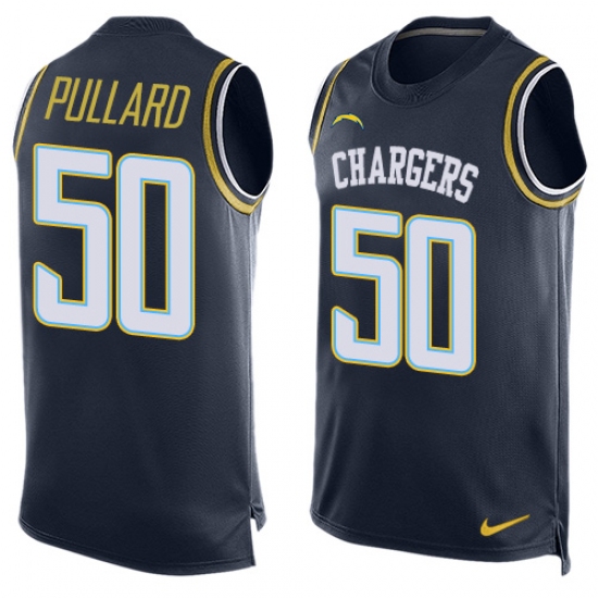 Men's Nike Los Angeles Chargers 50 Hayes Pullard Limited Navy Blue Player Name & Number Tank Top NFL Jersey