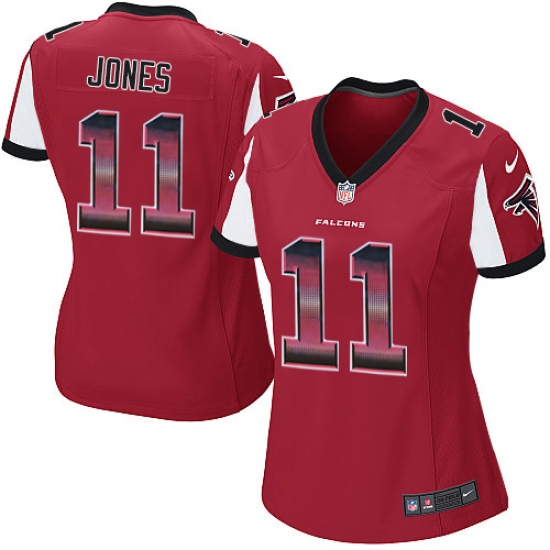 Women's Nike Atlanta Falcons 11 Julio Jones Limited Red Strobe NFL Jersey