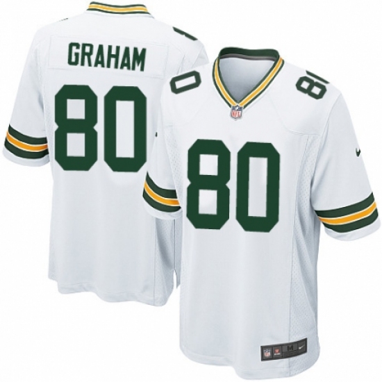 Men's Nike Green Bay Packers 80 Jimmy Graham Game White NFL Jersey