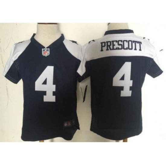 Toddler Dallas Cowboys 4 Dak Prescott Navy Blue Thanksgiving Stitched NFL Nike Game Jersey