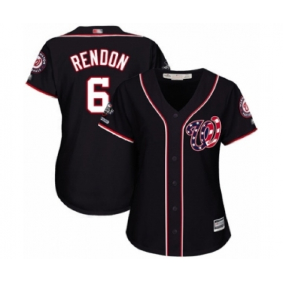 Women's Washington Nationals 6 Anthony Rendon Authentic Navy Blue Alternate 2 Cool Base 2019 World Series Champions Baseball Jersey