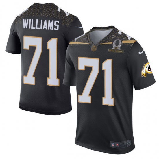 Men's Nike Washington Redskins 71 Trent Williams Elite Black Team Irvin 2016 Pro Bowl NFL Jersey
