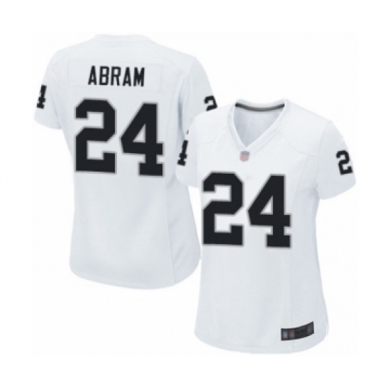 Women's Oakland Raiders 24 Johnathan Abram Game White Football Jersey