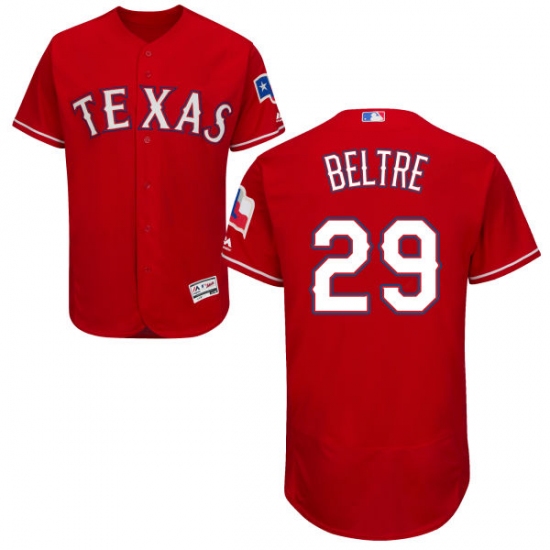 Men's Majestic Texas Rangers 29 Adrian Beltre Red Alternate Flex Base Authentic Collection MLB Jersey