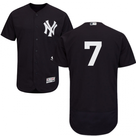 Men's Majestic New York Yankees 7 Mickey Mantle Navy Blue Alternate Flex Base Authentic Collection MLB Jersey