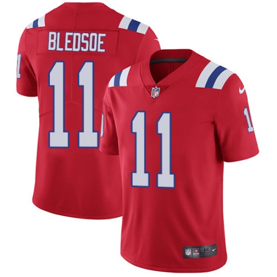 Men's Nike New England Patriots 11 Drew Bledsoe Red Alternate Vapor Untouchable Limited Player NFL Jersey