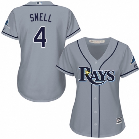 Women's Majestic Tampa Bay Rays 4 Blake Snell Authentic Grey Road Cool Base MLB Jersey