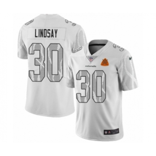 Men's Denver Broncos 30 Phillip Lindsay Limited White City Edition Football Jersey