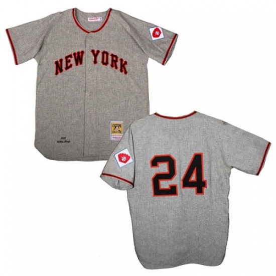 Men's Mitchell and Ness San Francisco Giants 24 Willie Mays Replica Grey 1951 Throwback MLB Jersey