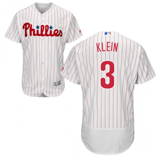 Men's Majestic Philadelphia Phillies 3 Chuck Klein White Home Flex Base Authentic Collection MLB Jersey