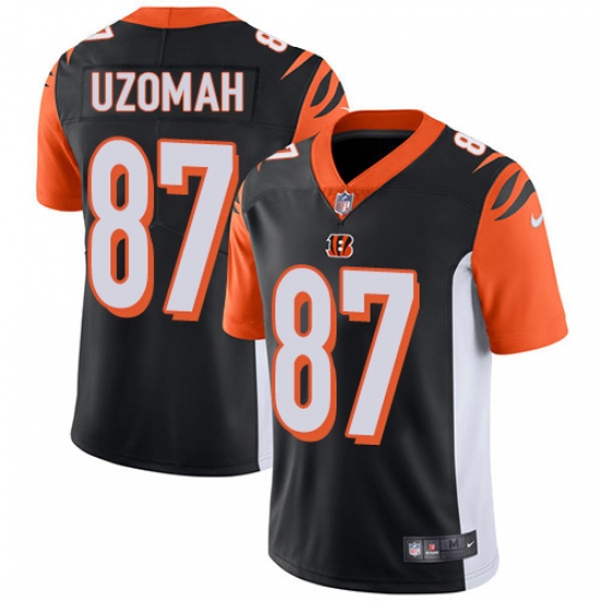 Men's Nike Cincinnati Bengals 87 C.J. Uzomah Vapor Untouchable Limited Black Team Color NFL Jersey