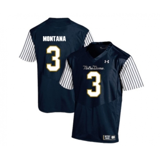 Notre Dame Fighting Irish 3 Joe Montana Navy College Football Jersey