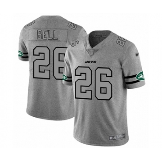 Men's New York Jets 26 Le'Veon Bell Limited Gray Team Logo Gridiron Football Jersey