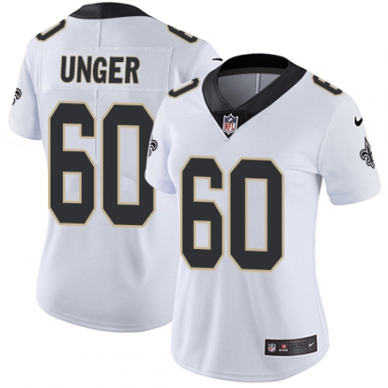 Women's Nike New Orleans Saints 60 Max Unger Elite White NFL Jersey