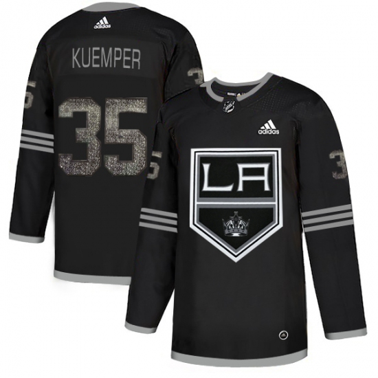 Men's Adidas Los Angeles Kings 35 Darcy Kuemper Black Authentic Classic Stitched NHL Jersey