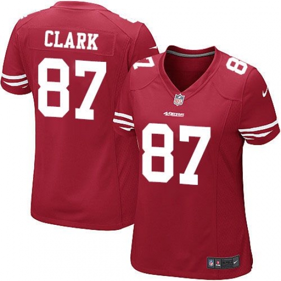 Women's Nike San Francisco 49ers 87 Dwight Clark Game Red Team Color NFL Jersey