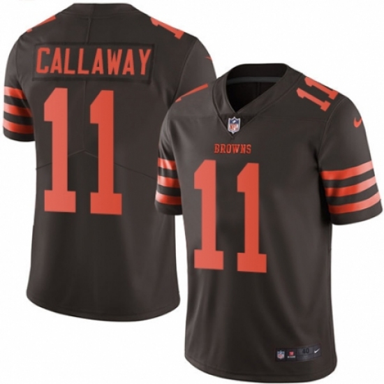 Men's Nike Cleveland Browns 11 Antonio Callaway Elite Brown Rush Vapor Untouchable NFL Jersey