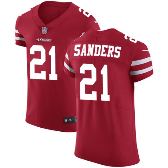 Men's Nike San Francisco 49ers 21 Deion Sanders Red Team Color Vapor Untouchable Elite Player NFL Jersey
