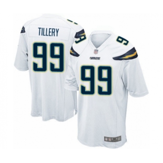 Men's Los Angeles Chargers 99 Jerry Tillery Game White Football Jersey