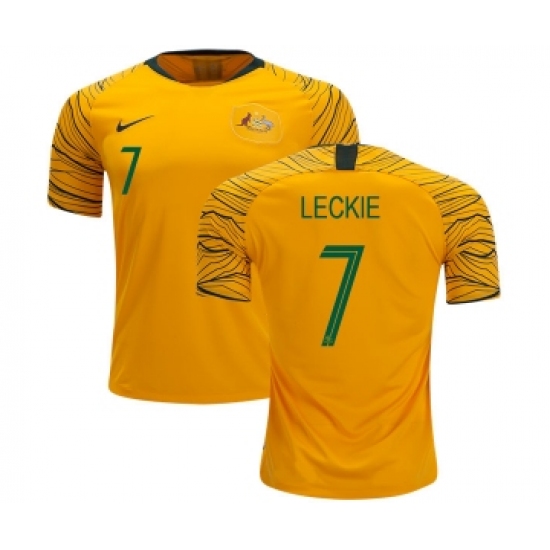 Australia 7 Leckie Home Soccer Country Jersey
