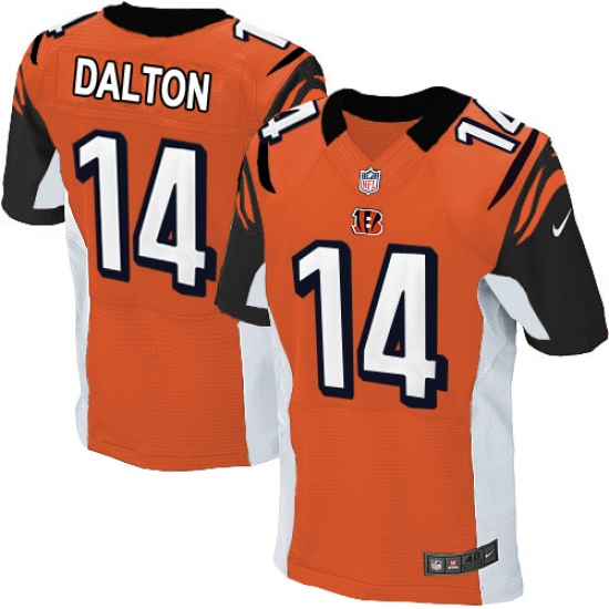 Men's Nike Cincinnati Bengals 14 Andy Dalton Elite Orange Alternate NFL Jersey