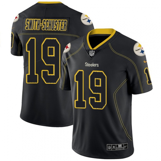 Men's Nike Pittsburgh Steelers 19 JuJu Smith-Schuster Limited Lights Out Black Rush NFL Jersey