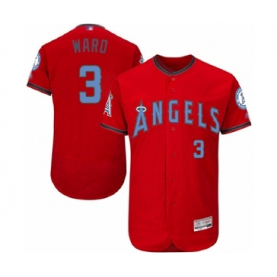 Men's Los Angeles Angels of Anaheim 3 Taylor Ward Authentic Red 2016 Father's Day Fashion Flex Base Baseball Player Jersey