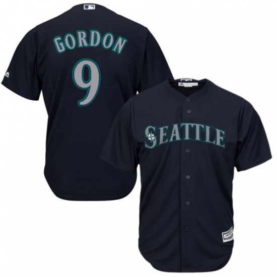 Youth Majestic Seattle Mariners 9 Dee Gordon Authentic Navy Blue Alternate 2 Cool Base MLB Jersey