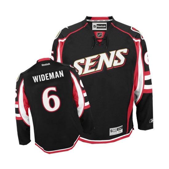 Women's Reebok Ottawa Senators 6 Chris Wideman Authentic Black Third NHL Jersey
