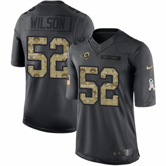 Men's Nike Los Angeles Rams 52 Ramik Wilson Limited Black 2016 Salute to Service NFL Jersey