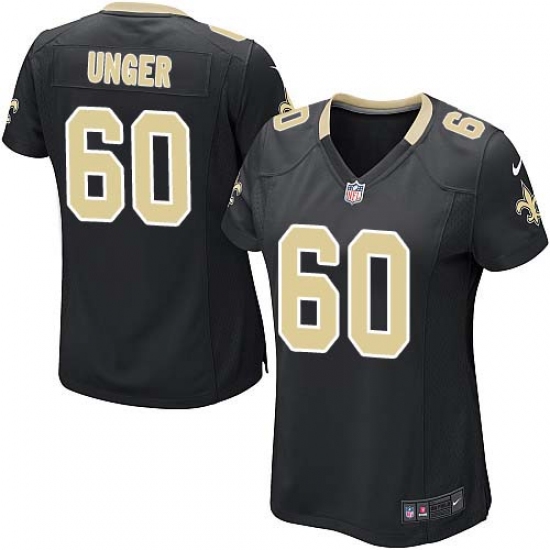 Women's Nike New Orleans Saints 60 Max Unger Game Black Team Color NFL Jersey