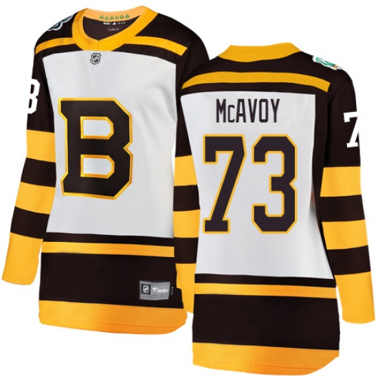 Women's Boston Bruins 73 Charlie McAvoy White 2019 Winter Classic Fanatics Branded Breakaway NHL Jersey