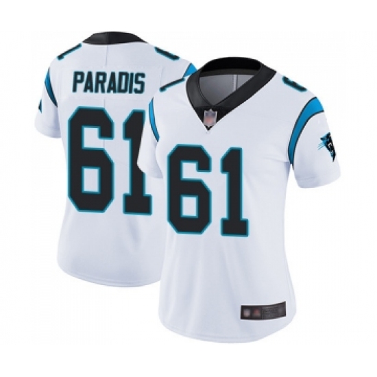 Women's Carolina Panthers 61 Matt Paradis White Vapor Untouchable Limited Player Football Jersey