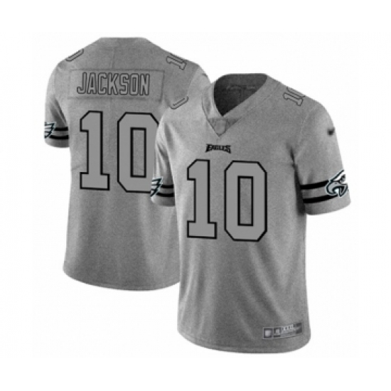 Men's Philadelphia Eagles 10 DeSean Jackson Limited Gray Team Logo Gridiron Football Jersey
