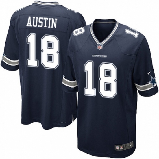 Men's Nike Dallas Cowboys 18 Tavon Austin Game Navy Blue Team Color NFL Jersey
